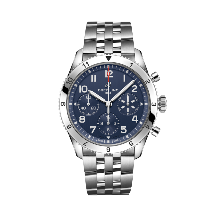 Classic AVI Chronograph 42 Tribute to Vought F4U Corsair經典飛行員計時腕錶「沃特F4U海盜式戰鬥機」紀念版 藍 | V-DIAL-COLOR-5714 dial, A233801A1C1A1