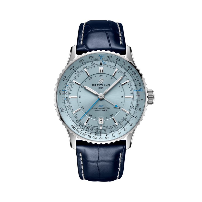 Navitimer Automatic GMT 41航空世界時自動腕錶 冰藍 | V-DIAL-COLOR-1111 dial, A32310171C1P1