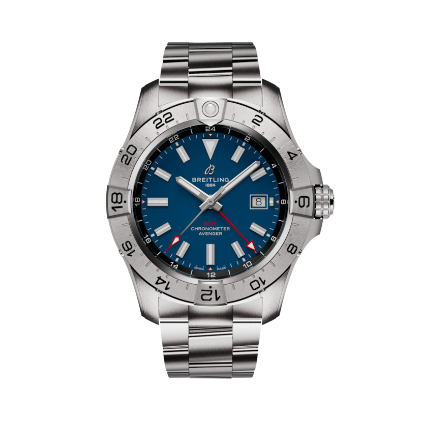 Avenger Automatic GMT 44復仇者世界時自動腕錶 藍 | V-DIAL-COLOR-5714 dial, A32320101C1A1