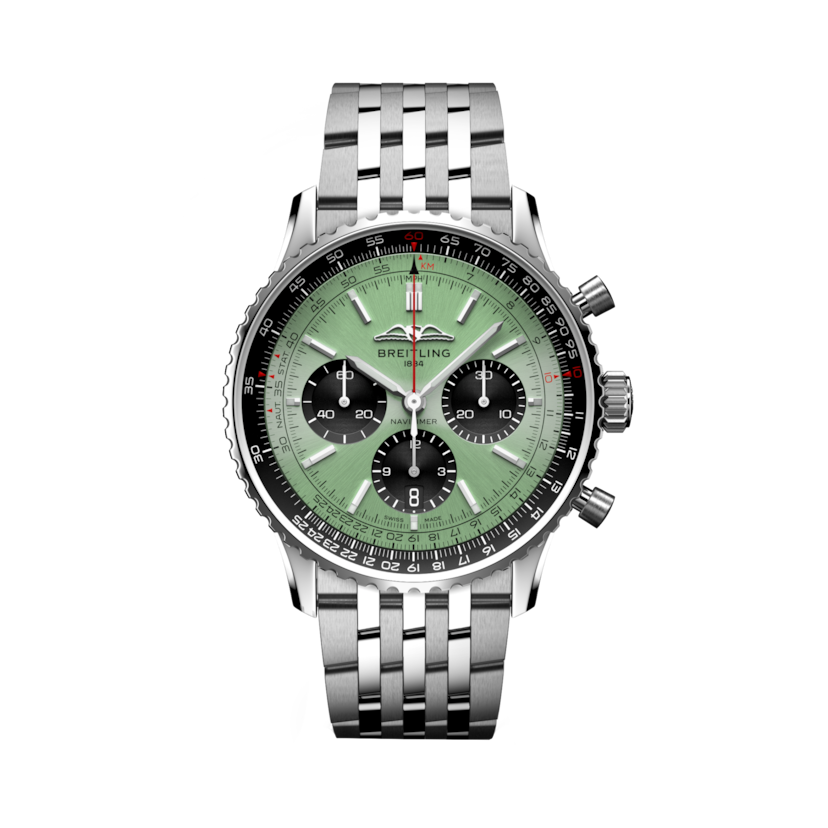 Navitimer B01 Chronograph 43航空計時腕錶 薄荷綠 | V-DIAL-COLOR-8888 dial, AB0138241L1A1