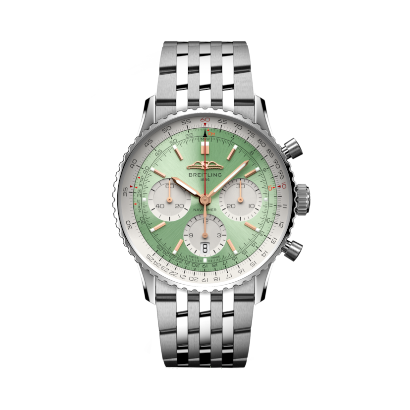 Navitimer B01 Chronograph 41航空計時腕錶 薄荷綠 | V-DIAL-COLOR-8888 dial, AB0139211L1A1