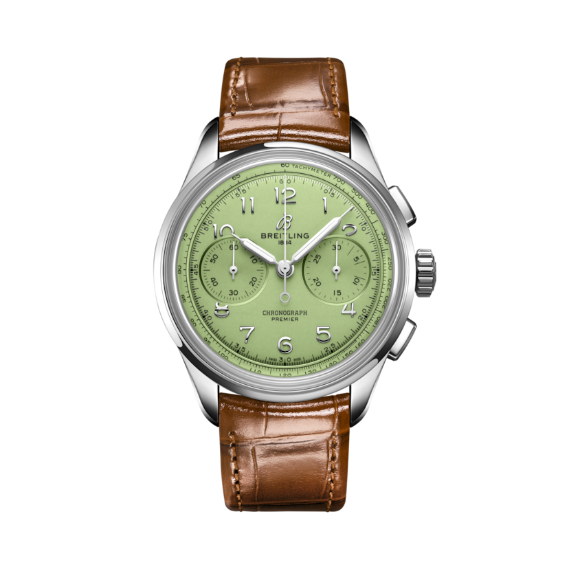 Premier B09 Chronograph 40計時腕錶 開心果綠 | V-DIAL-COLOR-443322 dial, AB0930D31L1P1