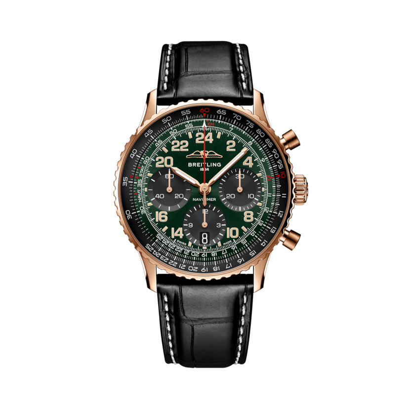 Navitimer B12 Chronograph 41航空計時腕錶Cosmonaute宇航員特別版 綠色 | V-DIAL-COLOR-5765 dial, RB12302A1L1P1