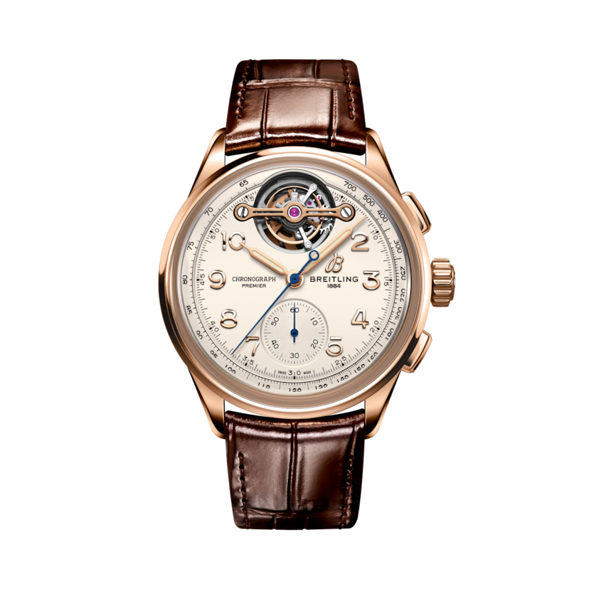 Premier B21 Chronograph Tourbillon 42計時腕錶「Léon Breitling」特別版 奶油色 | V-DIAL-COLOR-5842 dial, RB2120211G1P1